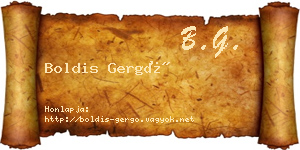 Boldis Gergő névjegykártya