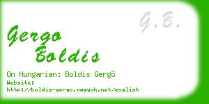 gergo boldis business card